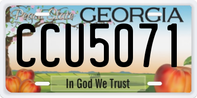 GA license plate CCU5071