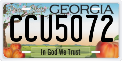 GA license plate CCU5072
