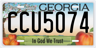 GA license plate CCU5074