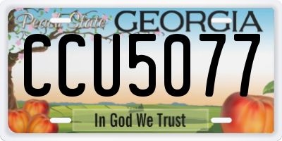 GA license plate CCU5077