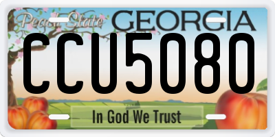 GA license plate CCU5080