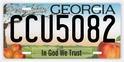 GA license plate CCU5082