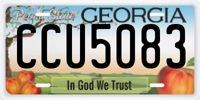 GA license plate CCU5083