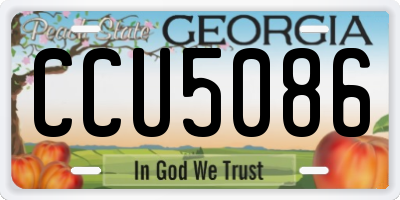 GA license plate CCU5086