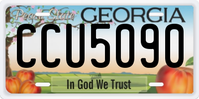 GA license plate CCU5090
