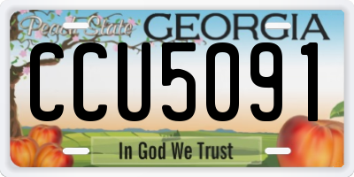 GA license plate CCU5091