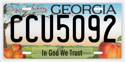 GA license plate CCU5092