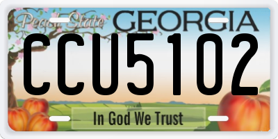 GA license plate CCU5102