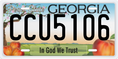 GA license plate CCU5106