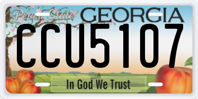 GA license plate CCU5107