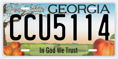 GA license plate CCU5114