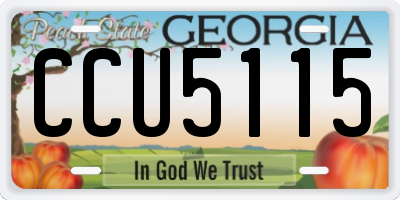 GA license plate CCU5115