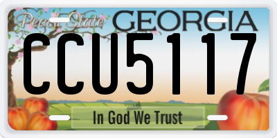 GA license plate CCU5117