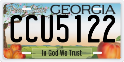 GA license plate CCU5122