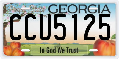 GA license plate CCU5125