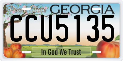 GA license plate CCU5135