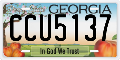 GA license plate CCU5137