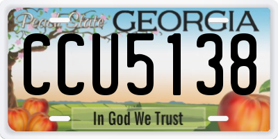 GA license plate CCU5138