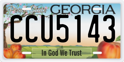 GA license plate CCU5143