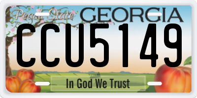 GA license plate CCU5149
