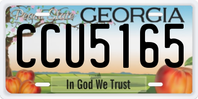 GA license plate CCU5165