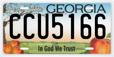 GA license plate CCU5166