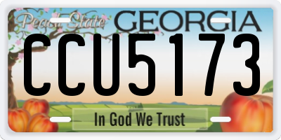 GA license plate CCU5173