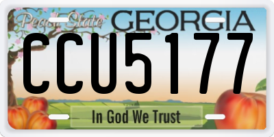 GA license plate CCU5177