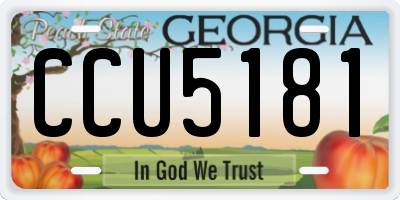 GA license plate CCU5181