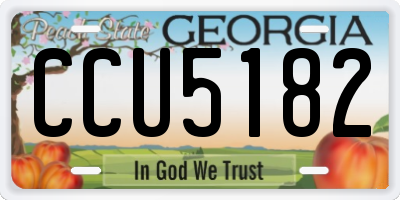 GA license plate CCU5182