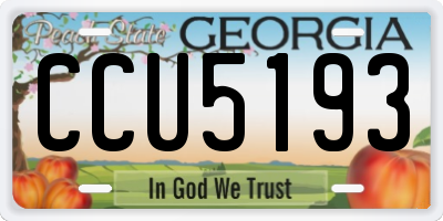 GA license plate CCU5193