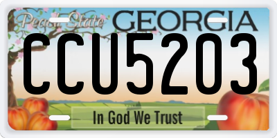 GA license plate CCU5203