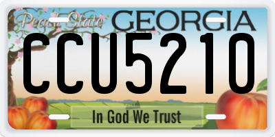 GA license plate CCU5210