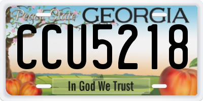 GA license plate CCU5218