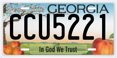 GA license plate CCU5221