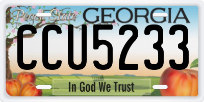 GA license plate CCU5233