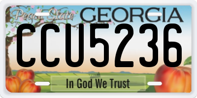 GA license plate CCU5236