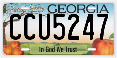 GA license plate CCU5247