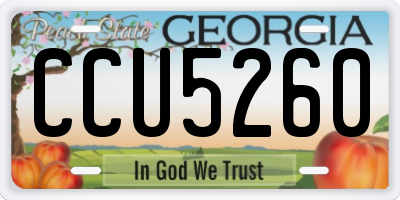 GA license plate CCU5260