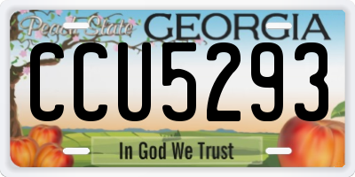 GA license plate CCU5293