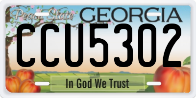 GA license plate CCU5302
