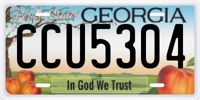 GA license plate CCU5304