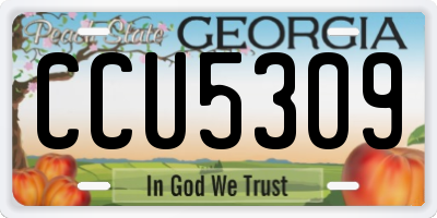 GA license plate CCU5309