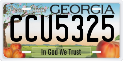 GA license plate CCU5325
