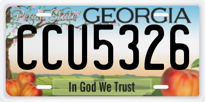 GA license plate CCU5326