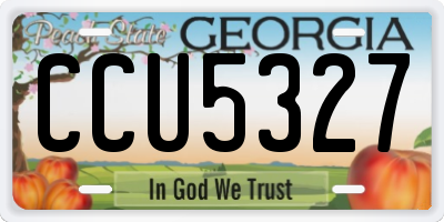 GA license plate CCU5327