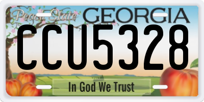 GA license plate CCU5328