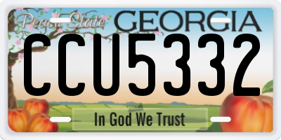 GA license plate CCU5332