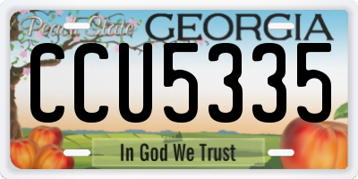 GA license plate CCU5335