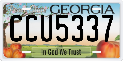 GA license plate CCU5337